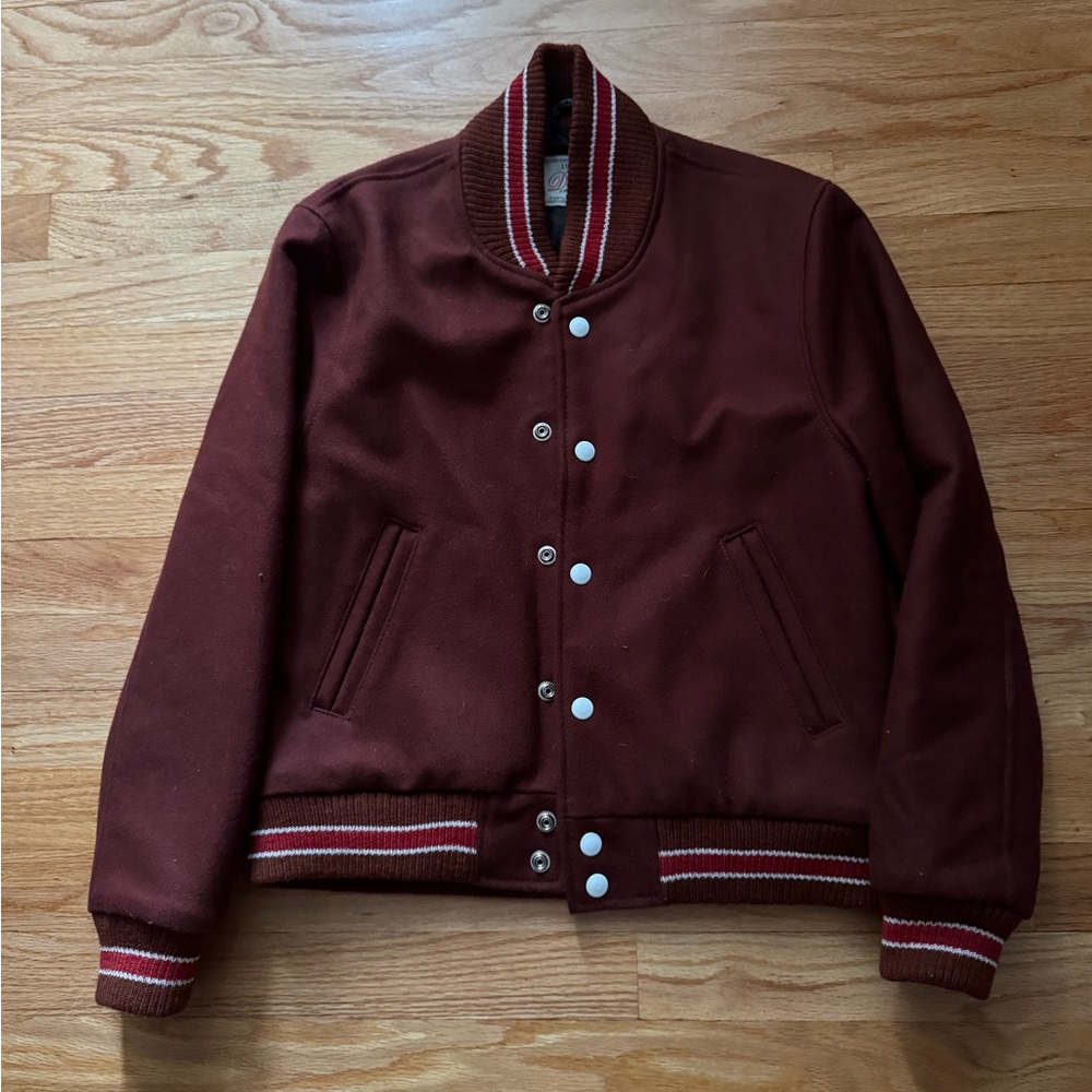 Dehen Burgundy Wool Varsity Jacket Heritage Limited Edition NWOT Sz XS - Picture 2 of 4